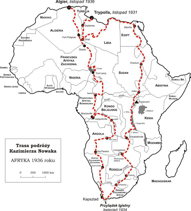 Mapa_podrózy_Kazimierza_Nowaka
