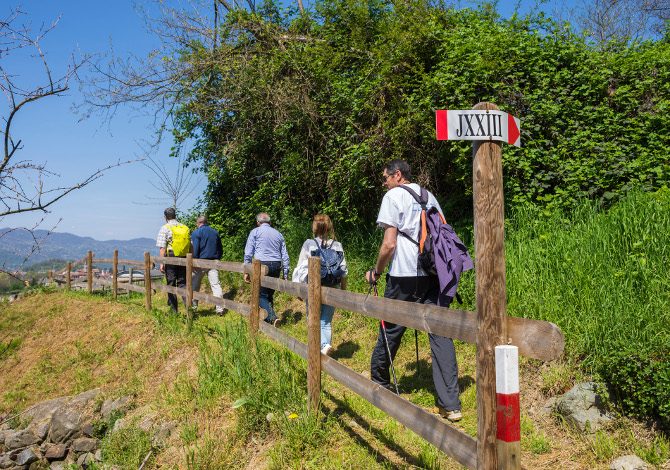 camminata sul sentiero Papa Giovanni da Sotto il Monte a San Gregorio di Cisano Bergamasco