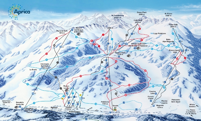 mappa piste da sci aprica