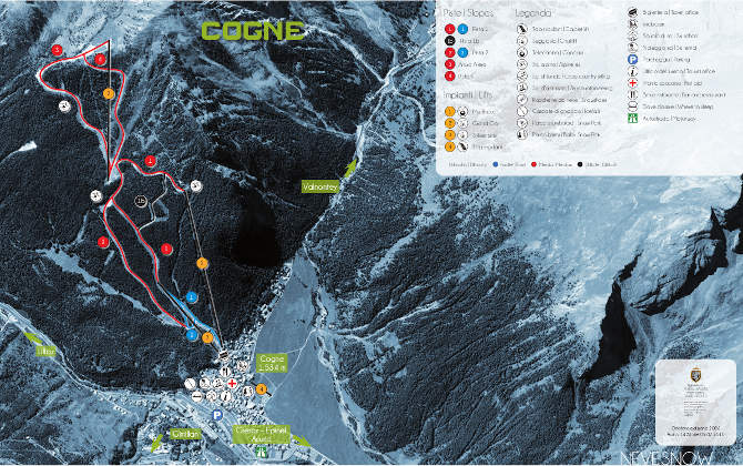 Cogne Mappa Ski