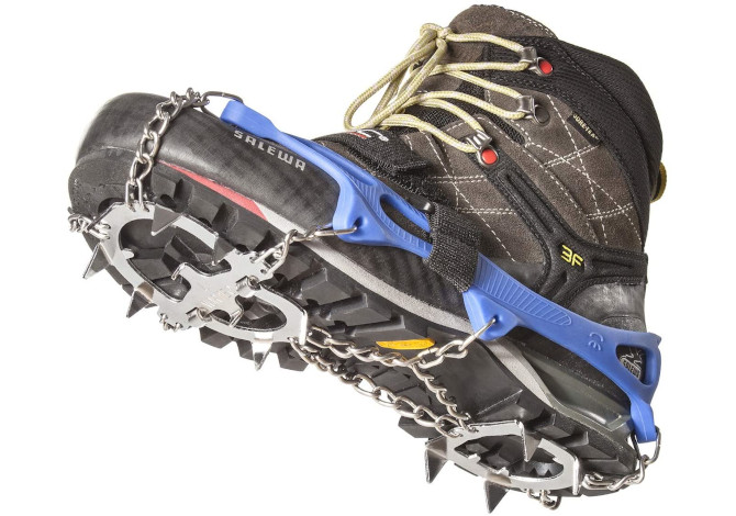 Ramponcini Per Scarponi AGPTEK Ice Tacchetti 19 Denti, Ramponi Da Ghiaccio Per Scarpe Portabile Neve Ramponi Per Donna E Uomo Con Ottimo Grip Per Passeggiate, Jogging O Escursioni Camping Su Neve E