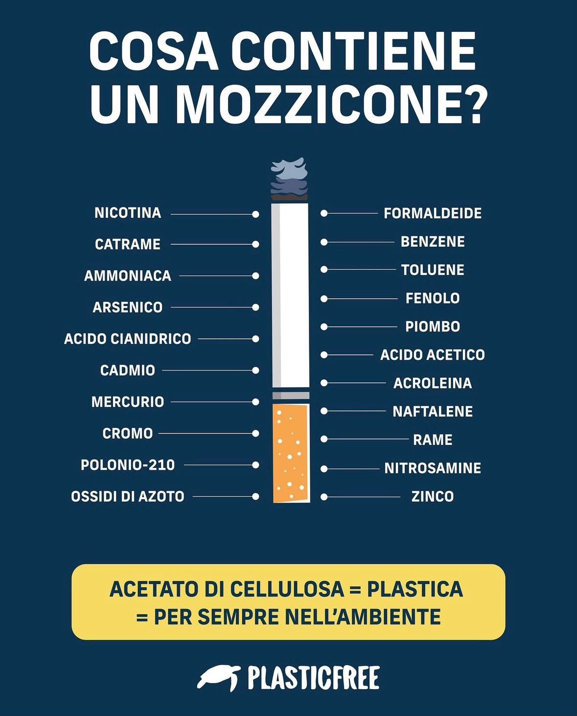 Fumo e mozziconi di sigaretta che inquinano ambiente e salute