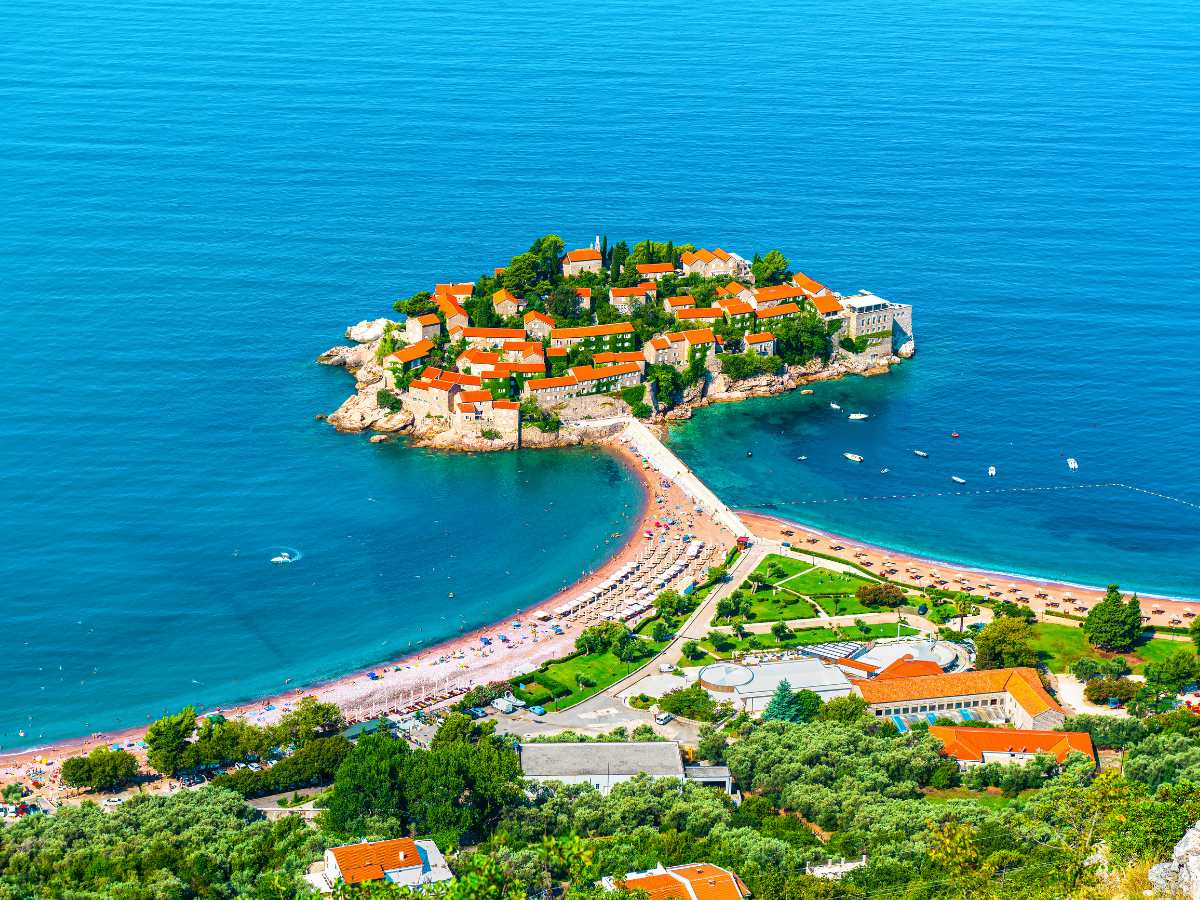 Spiagge di Sveti Stefan in Montenegro