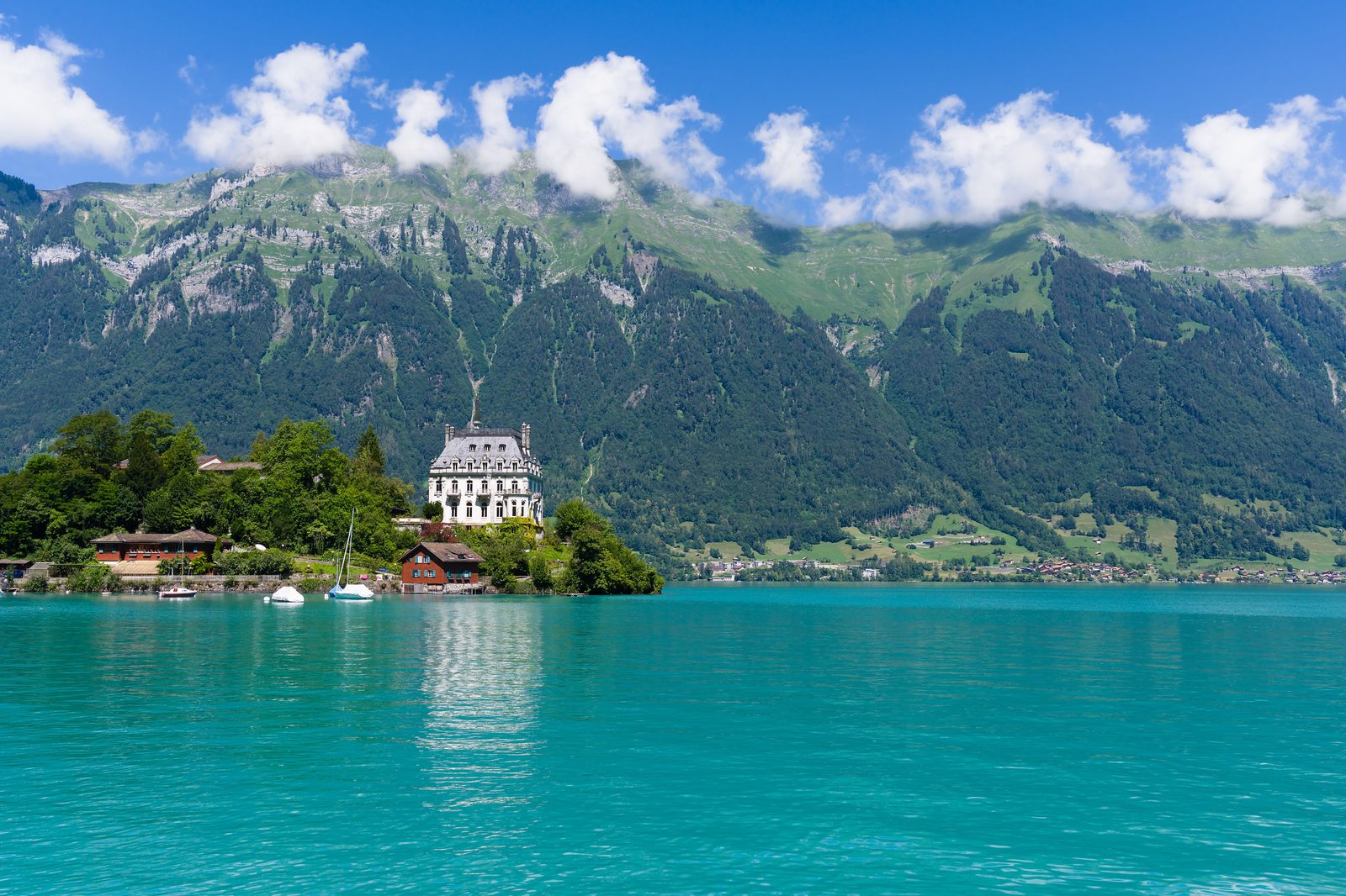 Il lago di Brienz con le sue acque turchesi nell'Oberland bernese Il lago di Brienz con le sue acque turchesi nell'Oberland bernese